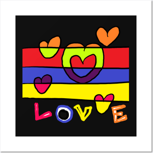 love and heart pattern Posters and Art